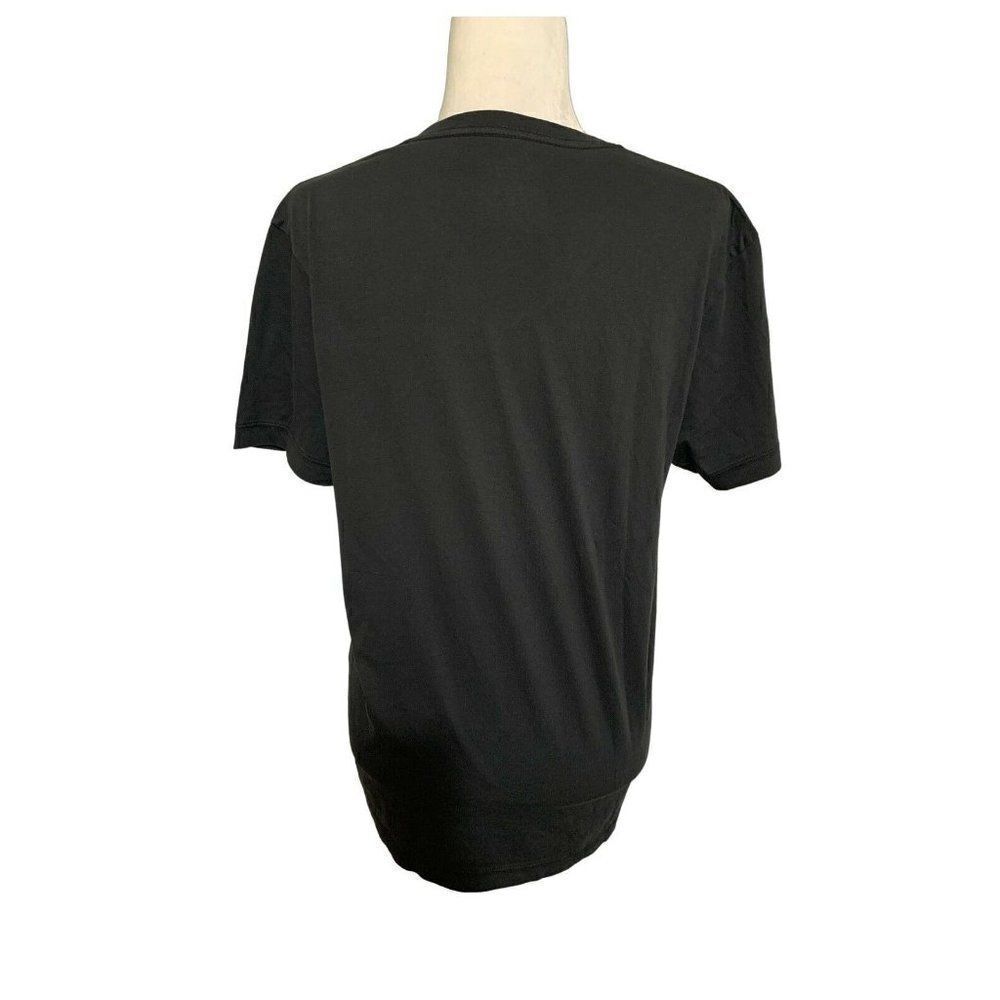 j crew womens solid black v neck short sleeve top t shirt broken in medium - Picture 2 of 4